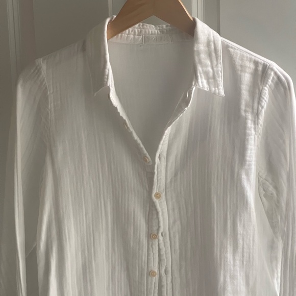 CP SHADES ROMY SHIRT WOMEN TOPS BUTTON UPS {$198} WHITE GAUZE TEXTURED SZ SMALL - Picture 4 of 7